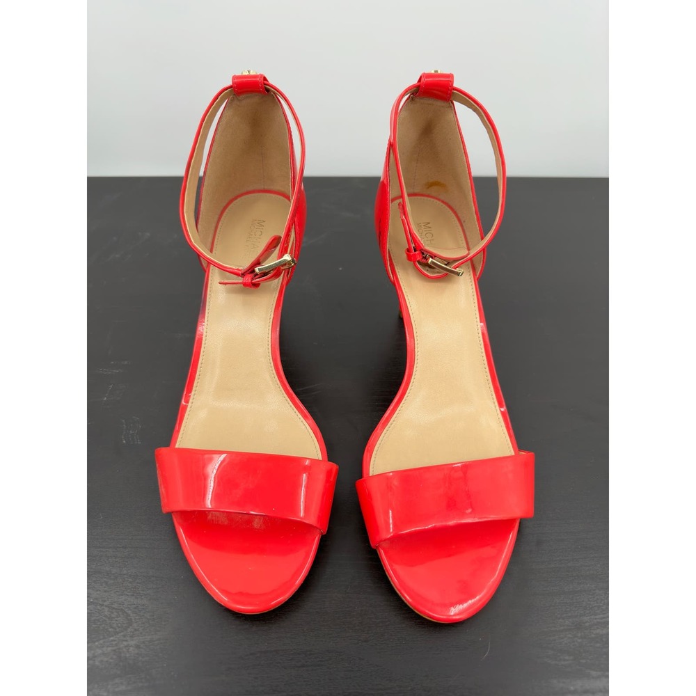 Michael Kors Ultra Pink Patent Leather Heels Size 11M‎ Strappy Open Toe Sandals
